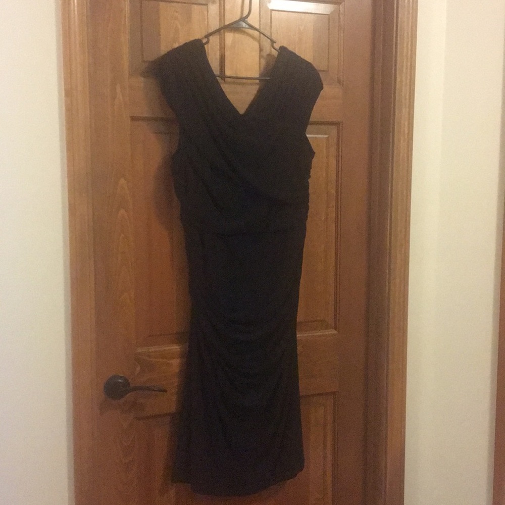 NWT Black dress, very draped, size 20W
